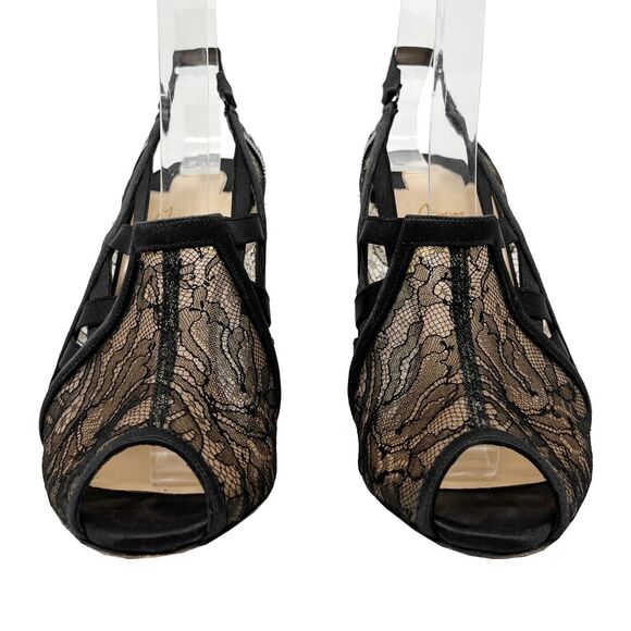 CHRISTIAN LOUBOUTIN Guiptik Black Lace Slingback Booties EU 36.5 US 6.5 - Picture 4 of 11